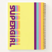 スーパーガールレトロカラーシフトグラフィック ノートブック (裏面)
