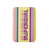 スーパーガールレトロカラーシフトグラフィック バスマット (正面縦)
