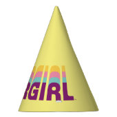 スーパーガールレトロカラーシフトグラフィック パーティーハット (右)