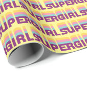 スーパーガールレトロカラーシフトグラフィック ラッピングペーパー (ロールコーナー)