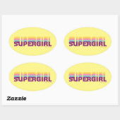 スーパーガールレトロカラーシフトグラフィック 楕円形シール (シート)