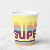 スーパーガールレトロカラーシフトグラフィック 紙コップ (正面)