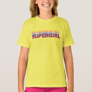 スーパーガールレトロカラーシフトグラフィック Tシャツ