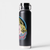 スーパーガールレトロネオンライトグラフィック ウォーターボトル (背面)