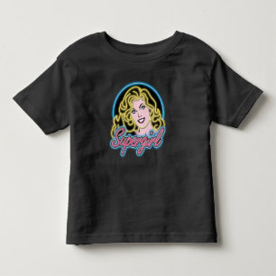 スーパーガールレトロネオンライトグラフィック トドラーTシャツ