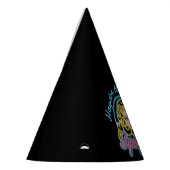 スーパーガールレトロネオンライトグラフィック パーティーハット (左)