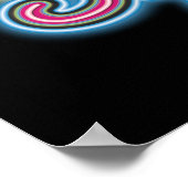 スーパーガールレトロネオンライトグラフィック ポスター (角)