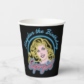 スーパーガールレトロネオンライトグラフィック 紙コップ (正面)