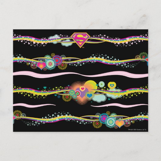 スーパーガールレトロレインボー ポストカード (正面)