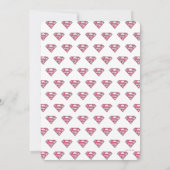 スーパーガールロゴガールズ誕生日招待状 招待状 (裏面)