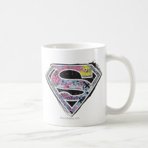 スーパーガールロゴコラージュ コーヒーマグカップ