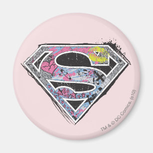 スーパーガールロゴコラージュ マグネット