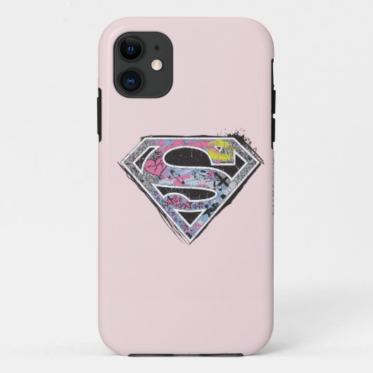 スーパーガールロゴコラージュ Case-Mate iPhoneケース (裏面)