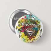 スーパーガールロゴザルクス 缶バッジ (正面&裏面)