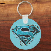 スーパーガールロゴバーベットワイヤーと花 キーホルダー (正面)