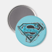 スーパーガールロゴバーベットワイヤーと花 マグネット (正面/裏面)