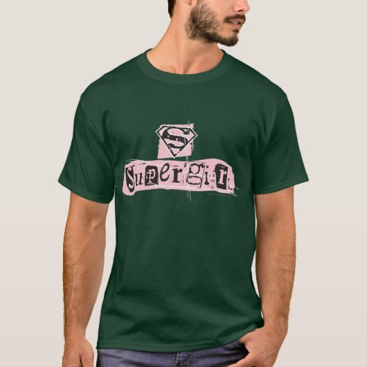 スーパーガールロゴランサムノート Tシャツ (正面)