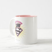 スーパーガールロゴ（クラウン付き） ツートーンマグカップ (正面左)