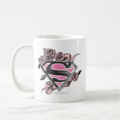 スーパーガールロゴ(バラ) コーヒーマグカップ (左)