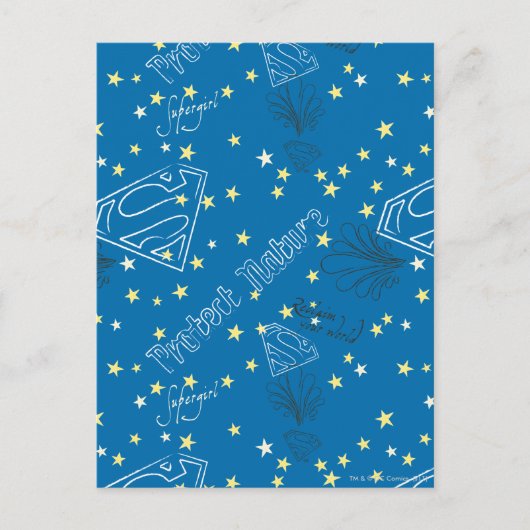 スーパーガール保護自然パターン ポストカード (正面)