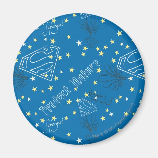 スーパーガール保護自然パターン マグネット (正面)