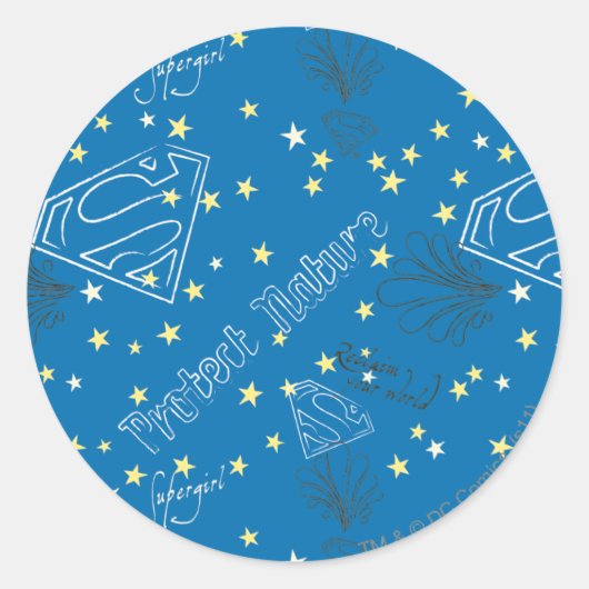 スーパーガール保護自然パターン ラウンドシール (正面)
