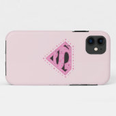 スーパーガール動揺してロゴブラックとピンク Case-Mate iPhoneケース (裏面(横))