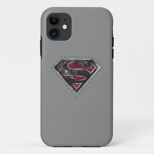 スーパーガール動揺してロゴ黒と赤 Case-Mate iPhoneケース (裏面)