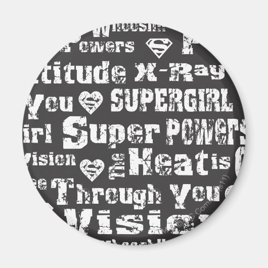 スーパーガール動揺して文字 マグネット (正面)