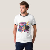 スーパーガール国旗とクロスボーン Tシャツ (正面フル)