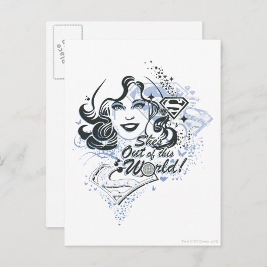 スーパーガール彼女は世界から出ている！ ポストカード (正面/裏面)