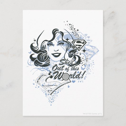 スーパーガール彼女は世界から出ている！ ポストカード (正面)