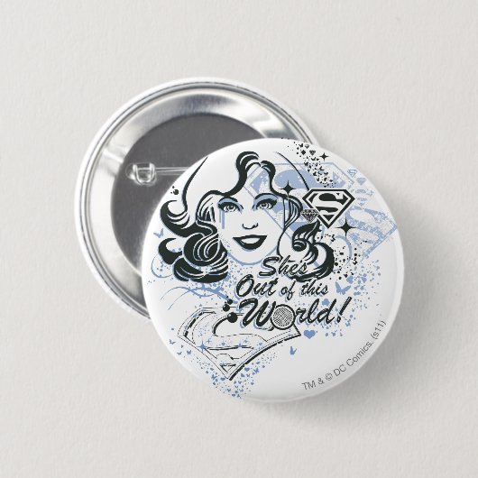 スーパーガール彼女は世界から出ている！ 缶バッジ (正面&裏面)