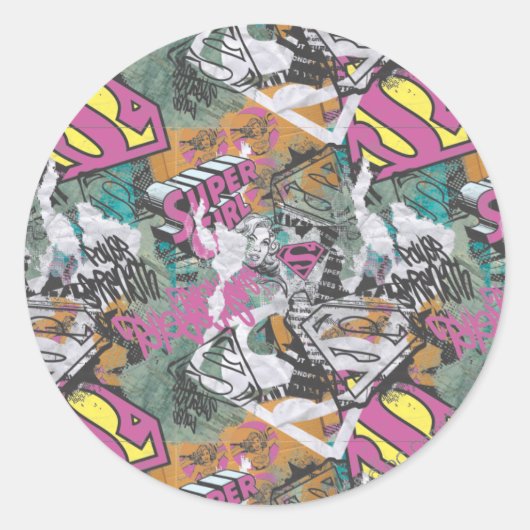 スーパーガール漫画ケーパーズパターン10 ラウンドシール (正面)