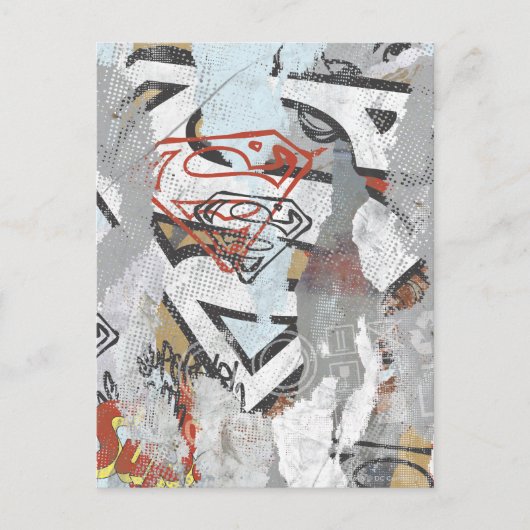 スーパーガール漫画ケーパーズパターン1 ポストカード (正面)