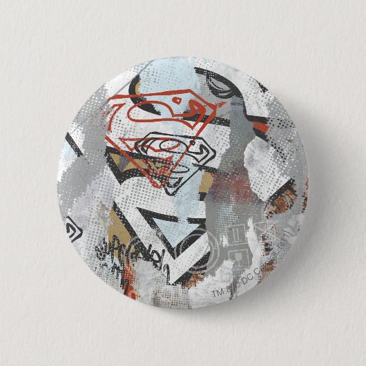 スーパーガール漫画ケーパーズパターン1 缶バッジ (正面)