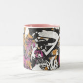 スーパーガール漫画ケーパーズパターン3 ツートーンマグカップ (中央)