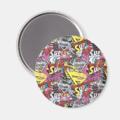 スーパーガール漫画ケーパーパターン4 マグネット (正面/裏面)