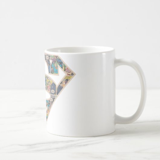 スーパーガール漫画ストリップロゴ コーヒーマグカップ (右)