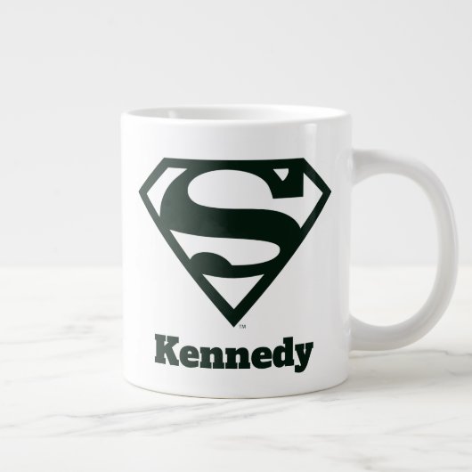 スーパーガール無地のSシールド ジャンボコーヒーマグカップ (右)