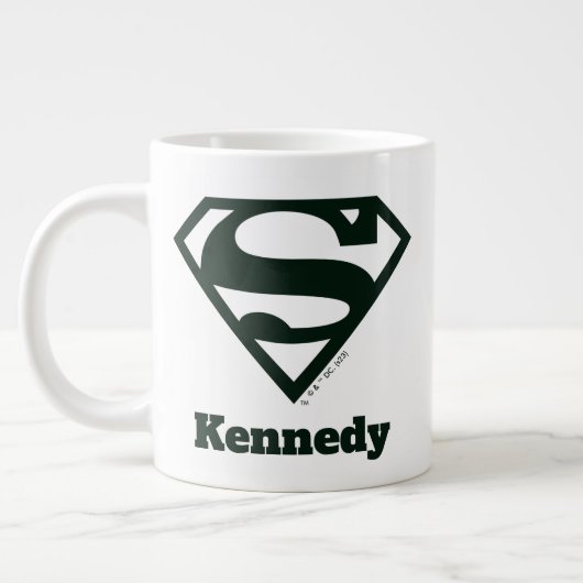 スーパーガール無地のSシールド ジャンボコーヒーマグカップ (左)