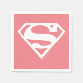 スーパーガール無地のSシールド スタンダードカクテルナプキン (正面)