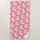 スーパーガール無地のSシールド ビーチタオル (正面)