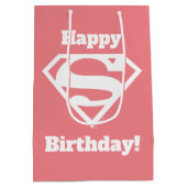 スーパーガール無地のSシールド ミディアムペーパーバッグ (裏面)