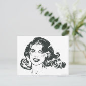 スーパーガール白黒スケッチ2 ポストカード (スタンド正面)