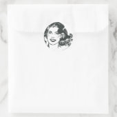 スーパーガール白黒スケッチ2 ラウンドシール (バッグ)