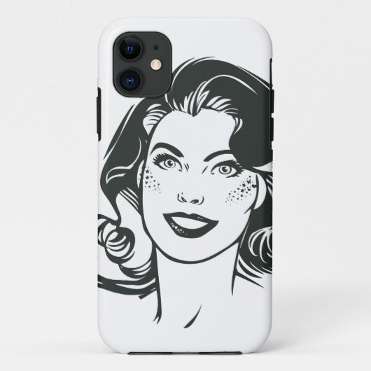 スーパーガール白黒スケッチ2 Case-Mate iPhoneケース (裏面)
