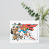 スーパーガール破壊大きい石 ポストカード (スタンド正面)