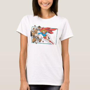 スーパーガール破壊大きい石 Tシャツ