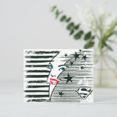 スーパーガール稲妻付き顔 ポストカード (スタンド正面)